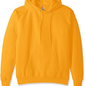 Hanes Mens Pullover EcoSmart Fleece Hooded Sweatshirt, Gold, Medium