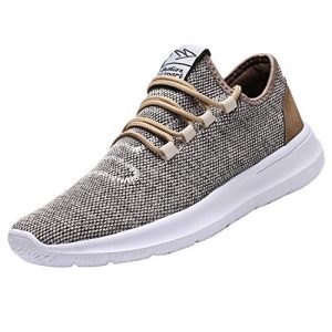 KEEZMZ Mens Running Shoes Fashion Breathable Sneakers Mesh Soft Sole Casual Athletic Lightweight (11, Beige)