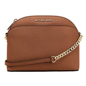 Michael Kors Emmy Saffiano Leather Medium Crossbody Bag (Luggage Saffiano)