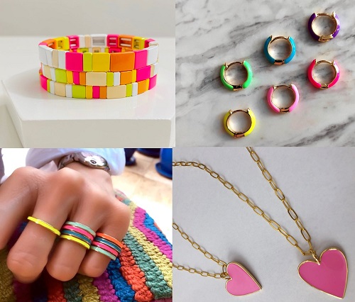 Neon Enamel Accessories are also Trending jewelry item in Summer