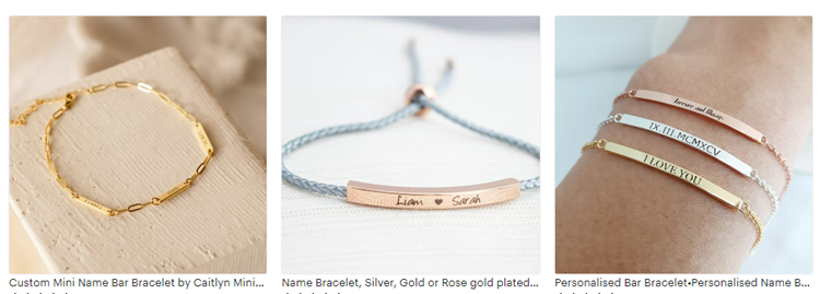 Personalized Nameplate Bracelets on Etsy - Accessories and Styles